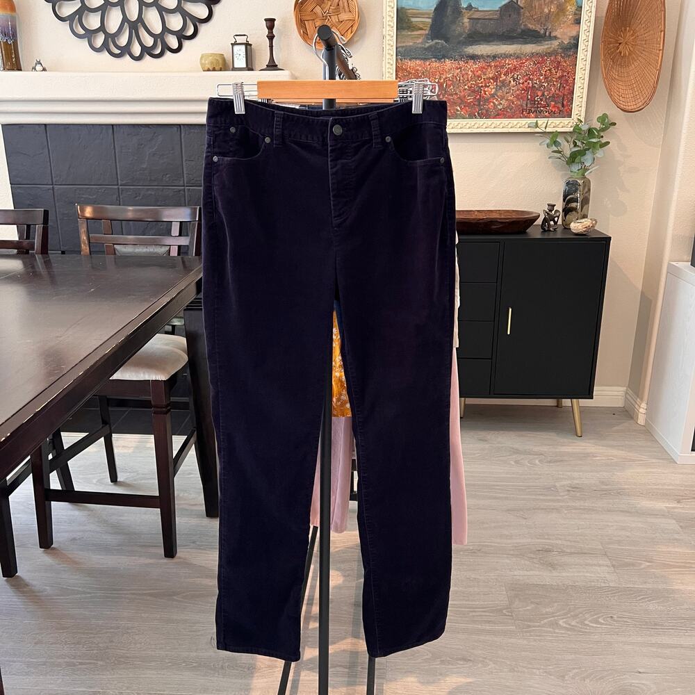 Talbots Pants Womens Size 10 Navy Blue Heritage Corduroy Cotton Blend Stretch - Picture 16 of 16